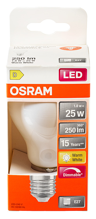 LYSPÆRE LED Cl a 25 matt dim 827 e27 osram