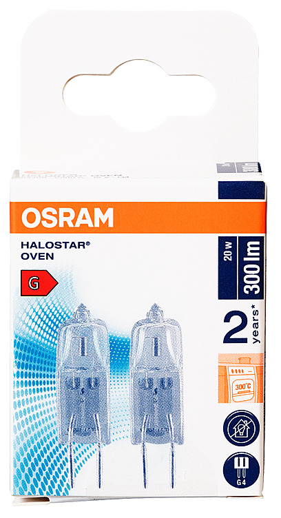 LYSPÆRE Stekeovn 20w 12v g4 2pk osram