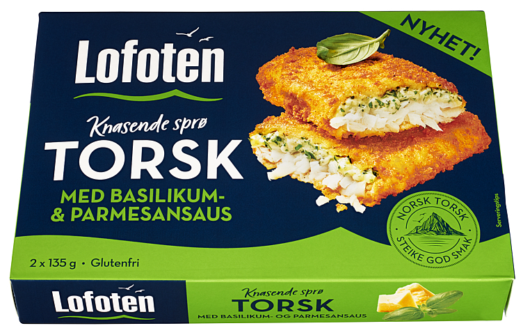 SPRØ TORSK Basilikum/parmesan 270g lofoten