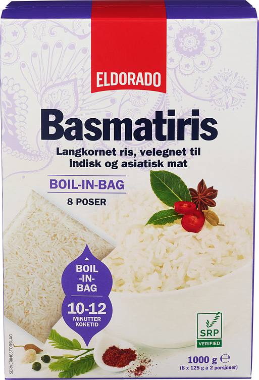 ELDORADO BASMATIRIS 1 kg boil in bag