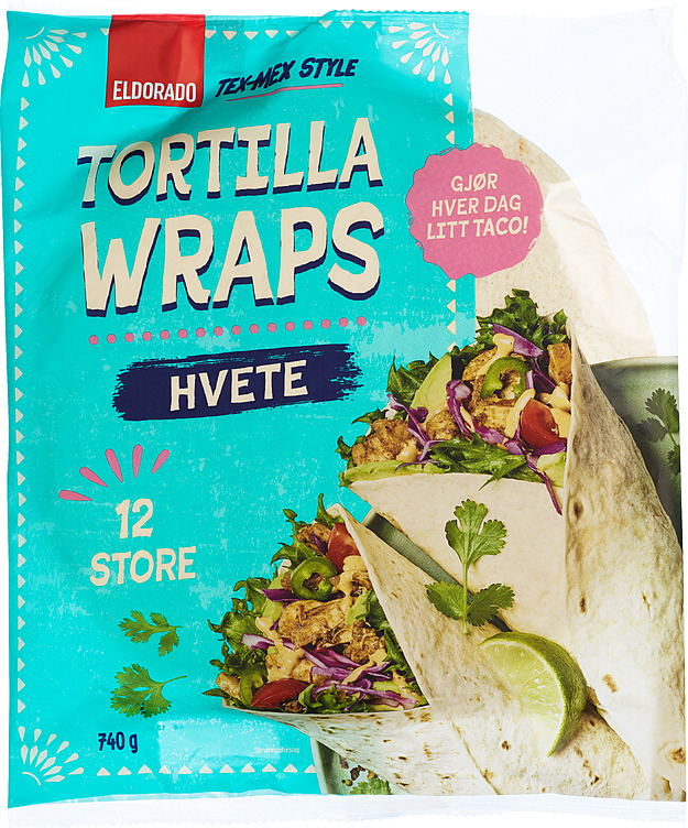 TORTILLA WRAPS Hvete 12stk 740g eldorado