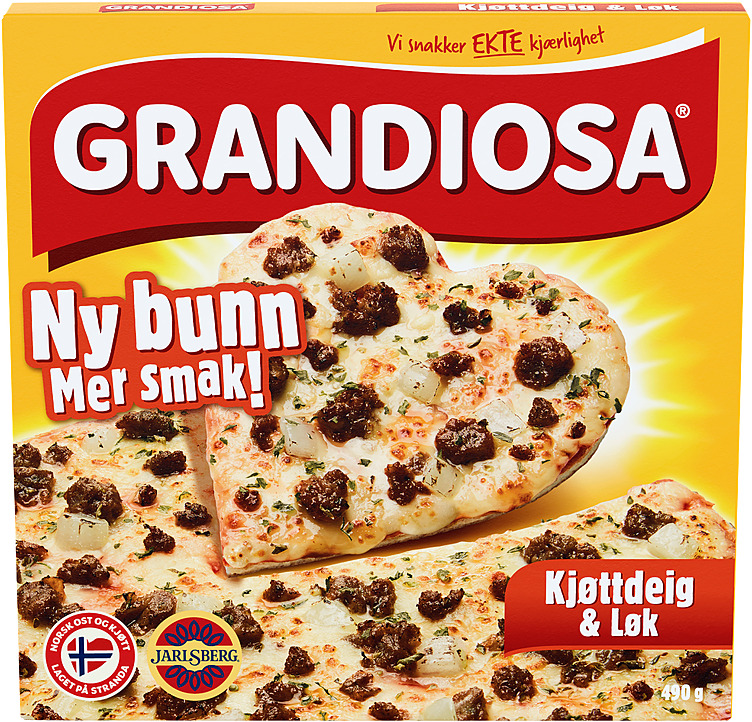 GRANDIOSA PIZZA Kjøttdeig&løk 490g