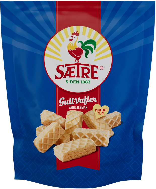 GULLVAFLER VANILJE DOBLE 250 g Sætre