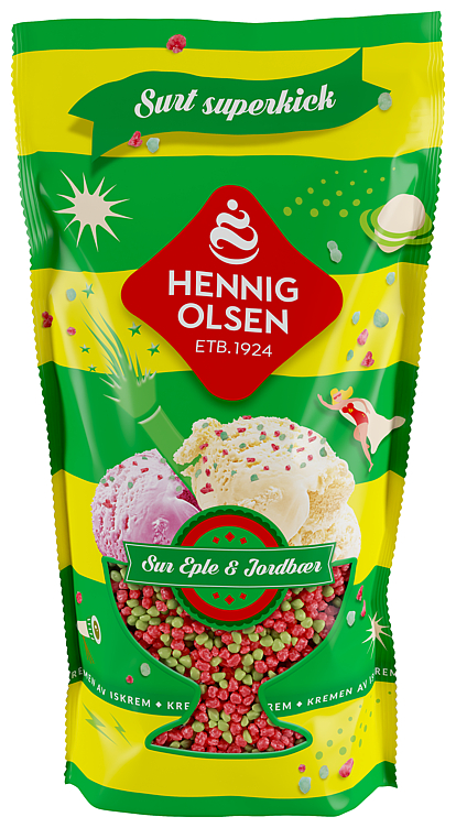 STRØSSEL Eple & jordbær 100 g Hennig-Olsen