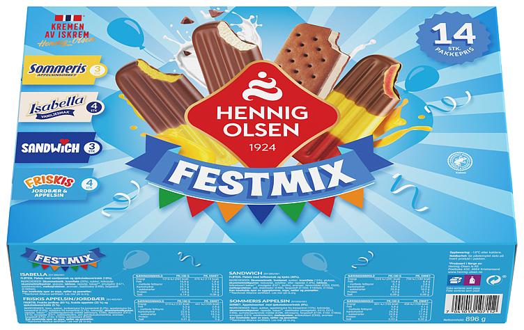 FLØTEIS FESTMIX Fruktis hennig-olsen is