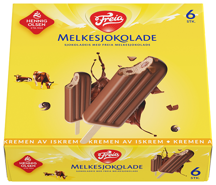 FREIA SJOKOLADEIS 6 pk m/melkesjokolade