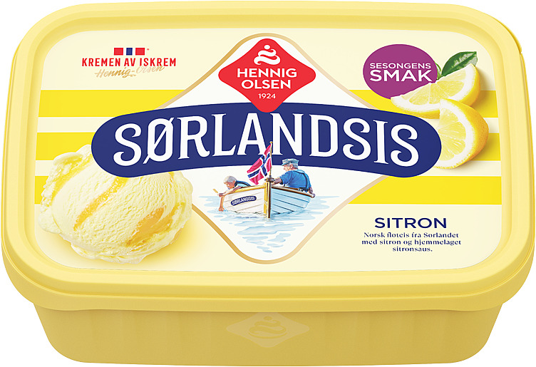 SØRLANDSIS Fløteis m/sitron 1l hennig-olsen