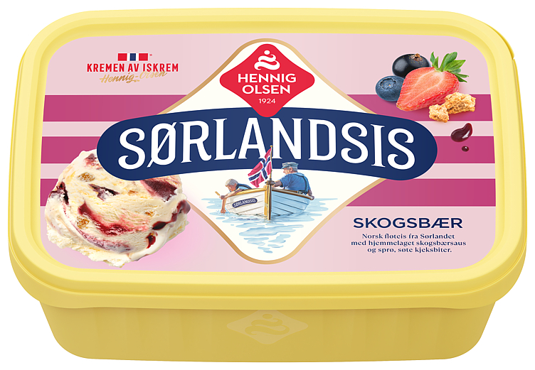 SØRLANDSIS Skogsbær 0.95l hennig-olsen-is