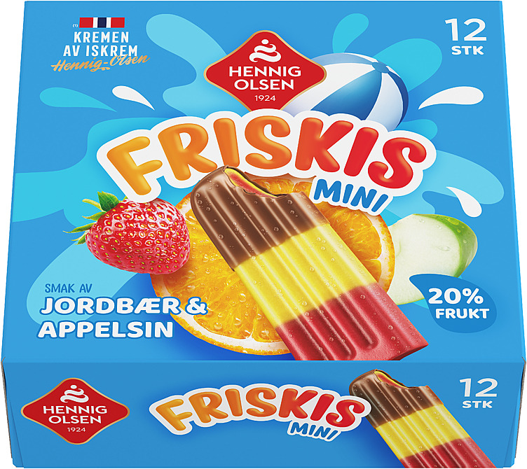 FRISKIS Appelsin&jordbær 12stk