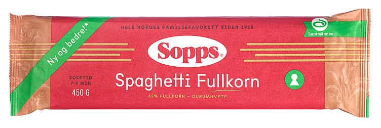 SPAGHETTI FULLKORN 450g sopps