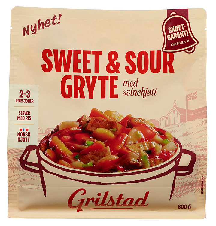 SWEET&SOUR GRYTE 800g grilstad