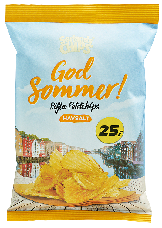 RIFLA SOMMERCHIPS HAVSALT 150 g Sørlandschips