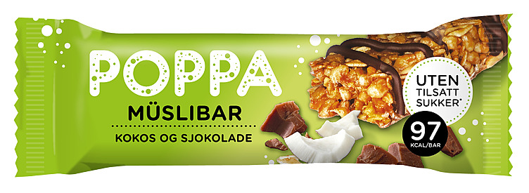 POPPA MUSLIBAR 25 g kokos & sjokolade