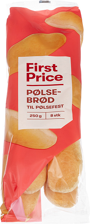 PØLSEBRØD 8STK FIRST PRICE