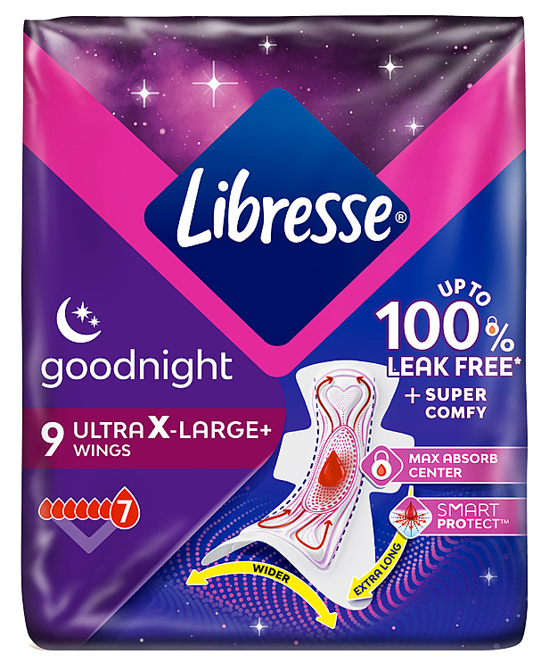 LIBRESSE GOODNIGHT 9 stk extra large